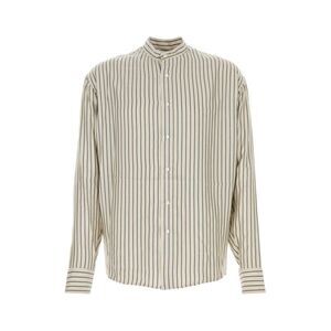 Le Kasha Men Embroidered Silk Aldar Shirt